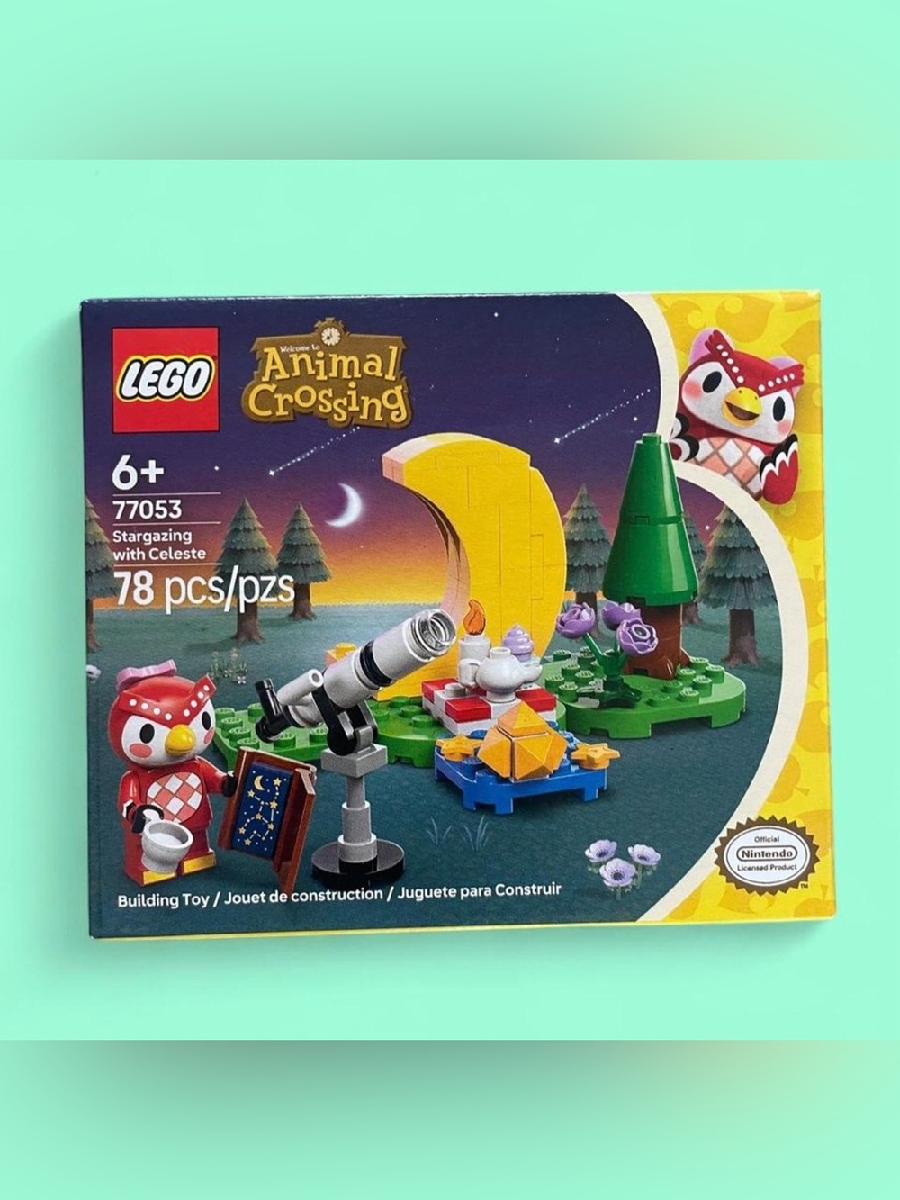 LEGO Animal Crossing Celeste Stargazing 78 piece Set - Yellow, Green, Blue